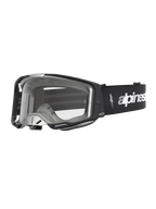 Alpinestars Vision 8 Amber Goggles, Black and Silver Motocross Eyewear with Clear Lens and RAM-AIR Ventilation.