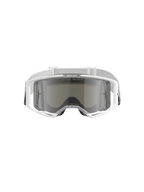 Alpinestars Vision 8 Corp Goggles, Motocross Goggles, White with Mirror Silver Lens, front view showing the wide-angle polycarbonate lens, RAM-AIR ventilation system, and white woven strap with branding.