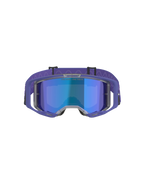 Alpinestars Vision 8 Corp Goggles, motocrossbril, paars frame met blauw spiegelende lens, paarse band met golvend patroon, hoogwaardige oogbescherming voor off-road racen