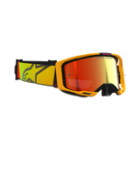 Alpinestars Vision 8 Corp Goggles, motorcrossbril, geel en roze met Mirror Red lens, brede geweven band met een geel en roze kleurverloop en een groot sterlogo, lichtgewicht A-FLEX frame met zwarte outriggers, hoogwaardige bril voor off-road racen.