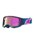 Alpinestars Vision 8 Maven veiligheidsbril in blauw en roze met RAM-AIR ventilatie en A-FLEX frame voor motocross.