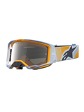 Alpinestars Vision 8 Maven Veiligheidsbril, motocrossbril, blauw en oranje, Mirror Silver anti-condens lens, RAM-AIR ventilatie, professionele off-road oogbescherming.