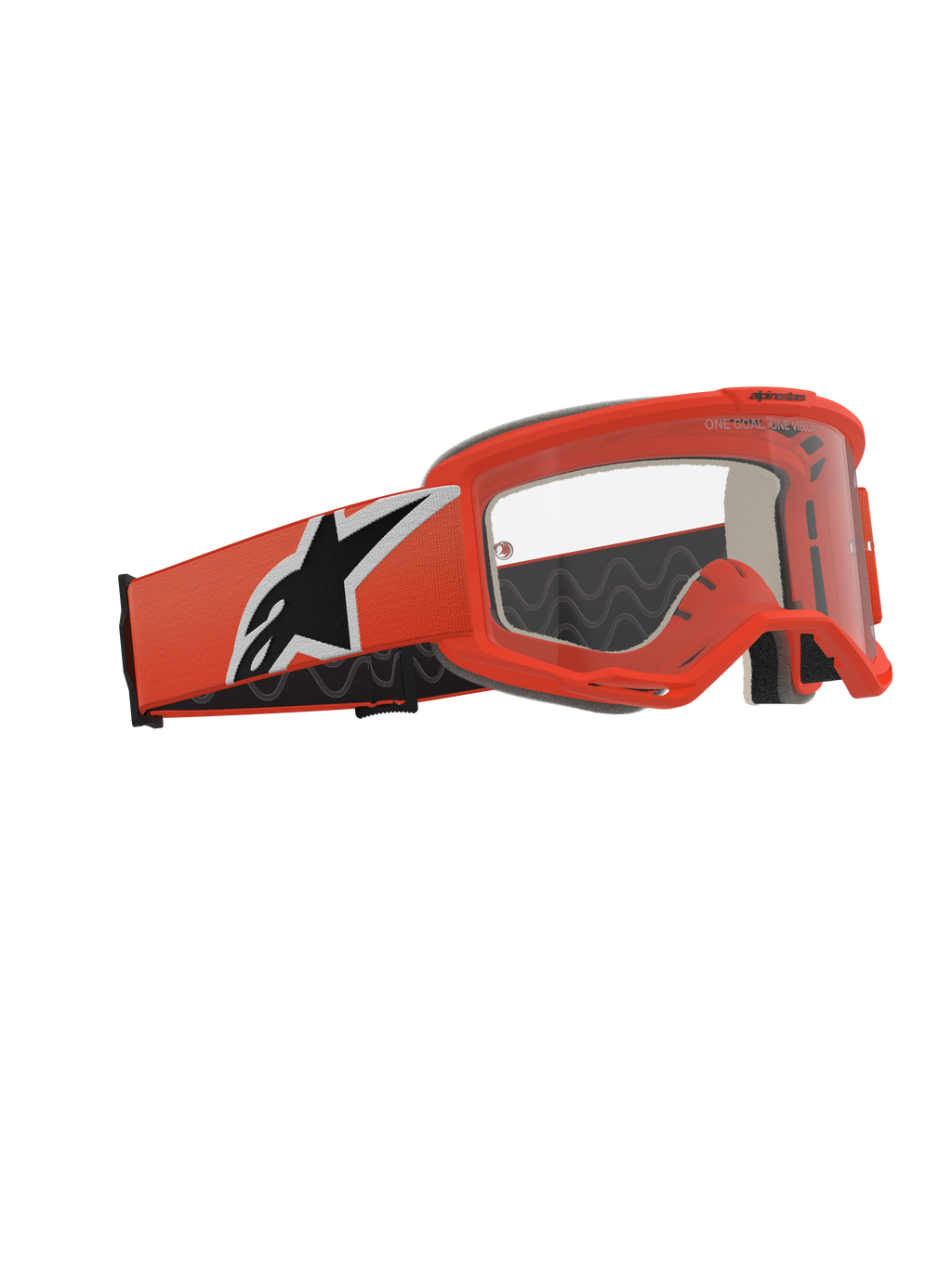 Alpinestars Vision 5 Corp Goggles, motorcrossbril, oranje en transparant, oranje frame en band met een opvallend zwart-wit sterlogo, heldere anti-condens lens, professionele off-road racebril