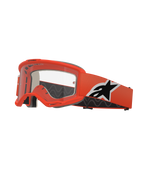 Alpinestars Vision 5 Corp crossbril, motorcross goggle, feloranje, heldere lens, oranje band met zwart-wit Alpinestars-logo, dikke zwarte schuimvulling, RAM-AIR ventilatieopeningen, aerodynamisch ontwerp voor off-road racen