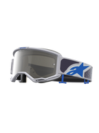 Alpinestars Vision 5 Drag veiligheidsbril, motorcross, licht lila en blauw, zilveren spiegellens, flexibel A-FLEX frame.