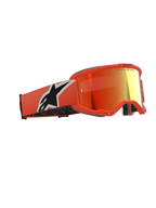 Alpinestars Vision 5 Corp Goggles, motorcrossbril, oranje met Red Mirror lens, levendig oranje frame en band met een groot wit en zwart Astars-logo, rood-oranje gespiegelde lens met branding aan de bovenzijde, professionele off-road beschermende bril