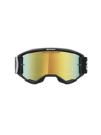 Alpinestars Vision 5 Hone veiligheidsbril, motorcrossbril, zwart en goud met Mirror Gold-lens en RAM-AIR ventilatiesysteem.