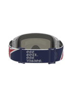 Alpinestars Vision 5 Le Fiftyfold Goggle, achteraanzicht met blauw-rode band en witte slogan, limited edition motorcrossbril