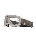 Alpinestars Vision 5 Hollow motorcrossbril, wit frame met heldere lens, brede lichtgrijze band met opvallende donkergrijze Alpinestars-belettering, meerlaagse schuimvulling, hoogwaardige off-road eyewear