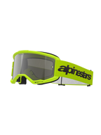 Alpinestars Vision 3 Wordmark Goggles, motorcrossbril, fluorgeel en zilveren spiegelglas, voorzien van een felgeel frame en band met een opvallend zwart Alpinestars-logo, hoogwaardige oogbescherming voor off-road racen