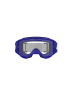 Alpinestars Vision 3 Wordmark Goggles, motorcrossbril, blauw helder, vooraanzicht met blauw A-FLEX frame en heldere anti-condens lens met 'ONE GOAL. ONE VISION.' tekst, brede blauwe band met witte branding