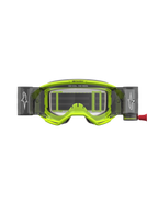 Alpinestars Vision 5 Rora Roll Off veiligheidsbril voor motorcross, geel fluo en zwart, met roll-off systeem en heldere lens.