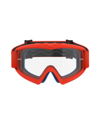 Alpinestars Vision Youth Corp Goggles, motorcrossbril, oranje met heldere lens, feloranje frame en bijpassende band, blauw gezichtsschuim zichtbaar aan de binnenzijde, heldere anticondenslens met tear-off pinnetjes, ontworpen voor jeugdrijders, hoogwaardige off-road racebril