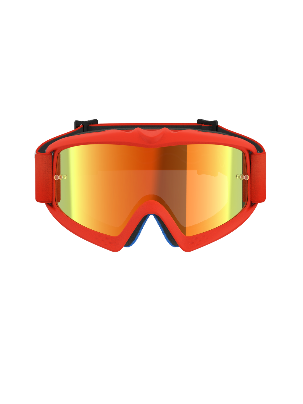 Alpinestars Vision Youth Corp Goggles, jeugd motorcrossbril, oranje en rood spiegelend, met een feloranje urethaan frame, spiegelende lens en bijpassende oranje band, ontworpen voor jonge rijders en off-road racen