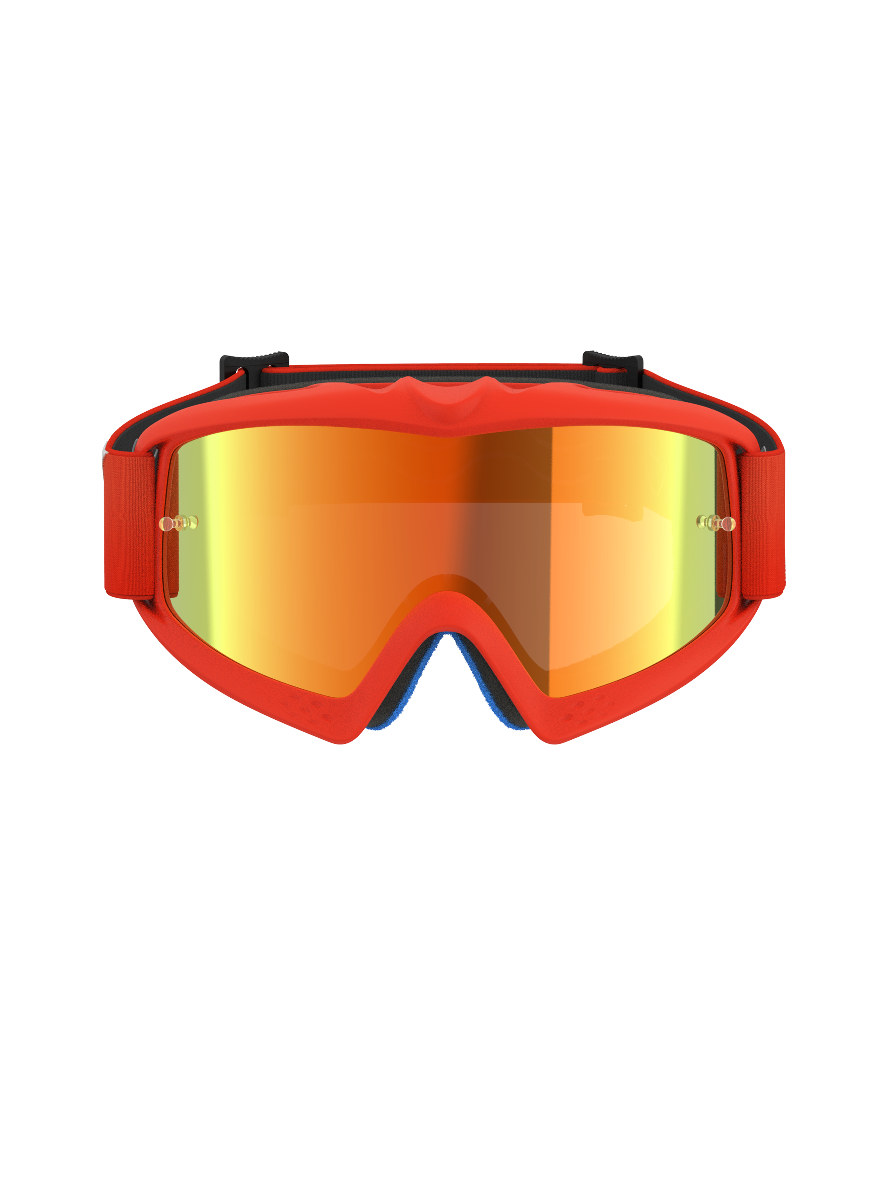 Alpinestars Vision Youth Corp Goggles, jeugd motorcrossbril, oranje en rood spiegelend, met een feloranje urethaan frame, spiegelende lens en bijpassende oranje band, ontworpen voor jonge rijders en off-road racen