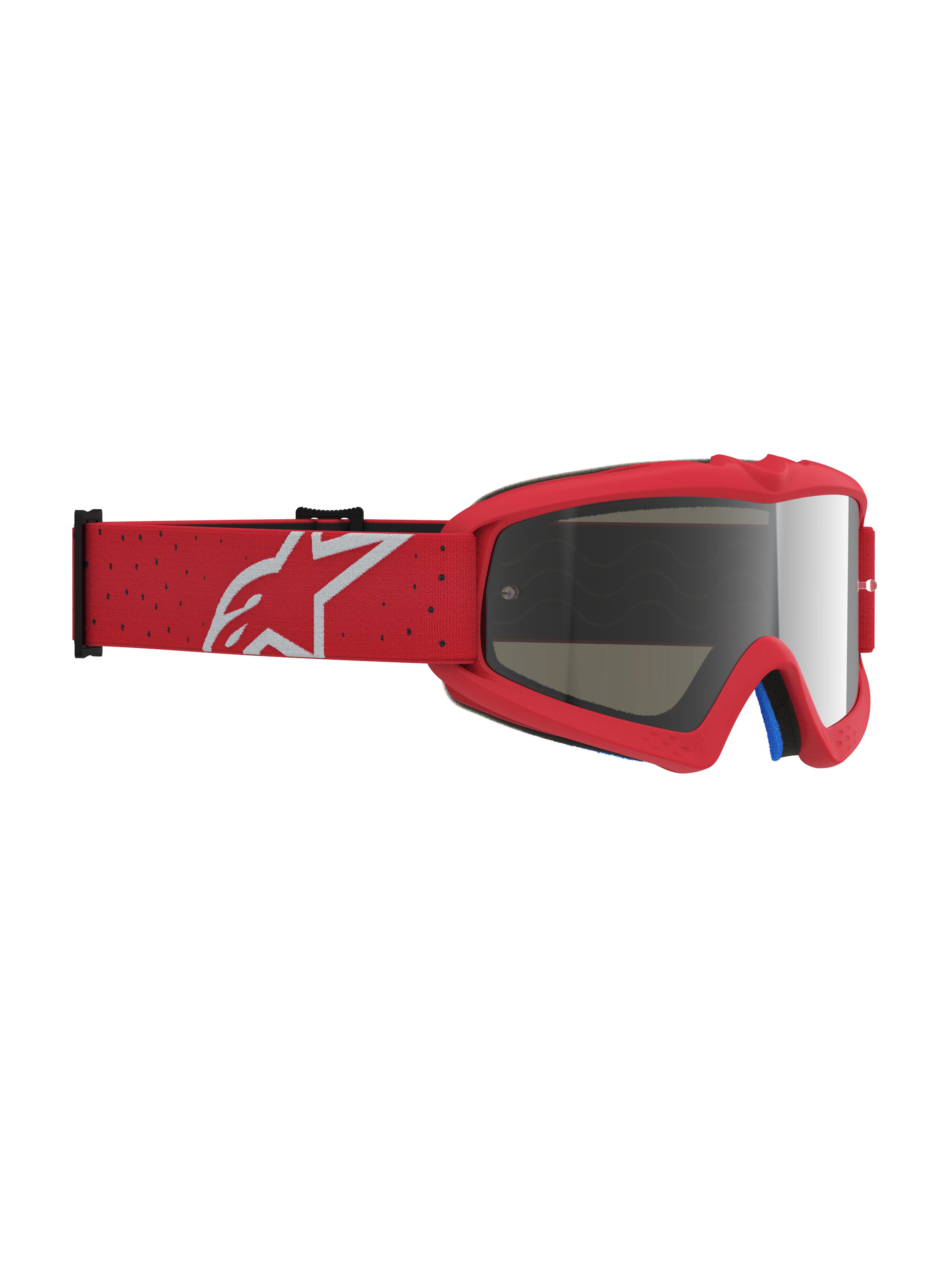 Alpinestars Vision Youth Vesta Goggles, Red and White youth motocross racing eyewear featuring a Silver Mirror lens.