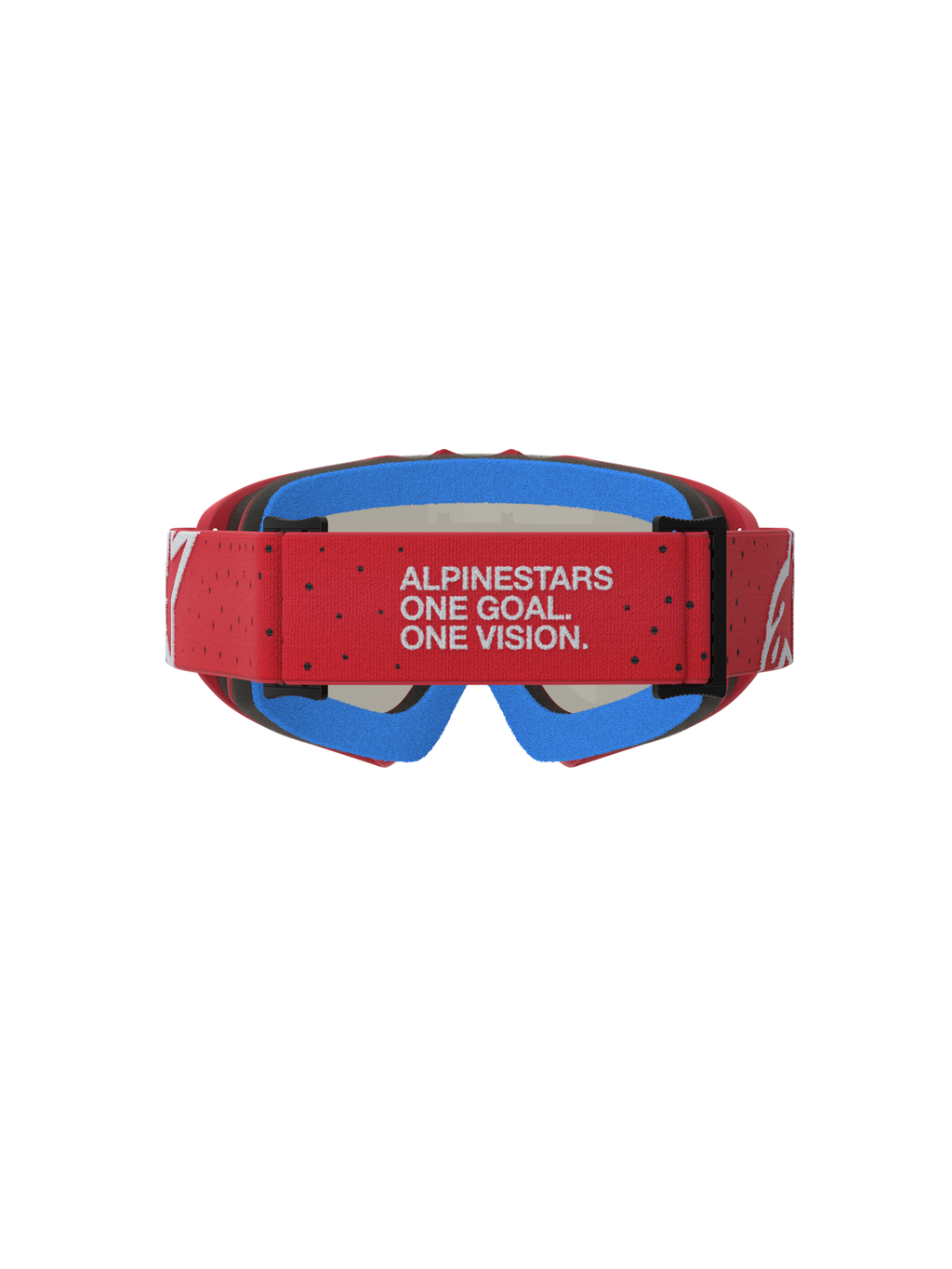 Alpinestars Vision Youth Vesta Goggles, Red youth motocross eyewear with Blue face foam and adjustable branded strap.