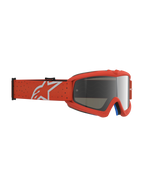 Alpinestars Jeugd Vision Vesta veiligheidsbril, oranje motocrossbril voor kinderen met een zilveren spiegelende anti-condenslens.