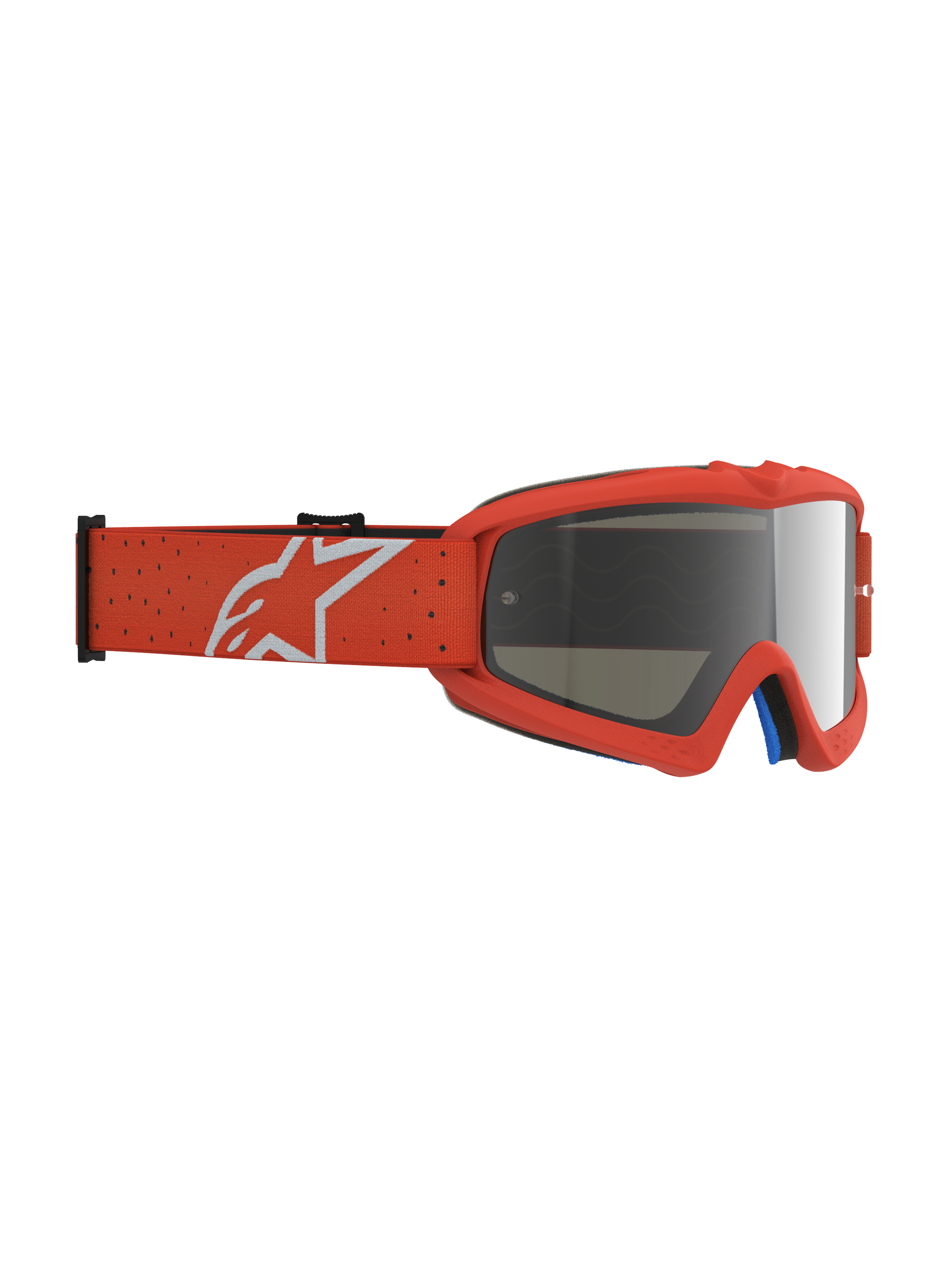 Alpinestars Jeugd Vision Vesta veiligheidsbril, oranje motocrossbril voor kinderen met een zilveren spiegelende anti-condenslens.