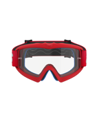 Alpinestars Vision Youth Blaze Goggles, rood en transparant, jeugd motocrossbril met een flexibel urethaan frame, anti-condens polycarbonaat lens met tear-off posts, vooraanzicht voor off-road raceprestaties