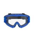 Alpinestars Vision Youth Blaze Goggles, jeugd motorcrossbril, blauw frame met heldere lens, voorzien van een flexibel blauw A-FLEX frame, anti-fog polycarbonaat lens met tear-off posts en een bijpassende blauwe geweven band, ontworpen voor jonge rijders en off-road racen