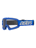 Alpinestars Vision Jeugd Blaze Goggles, motocross- en off-roadbril, blauw frame en band met wit astars-logo, heldere polycarbonaat lens, jeugd-specifieke pasvorm voor kleinere helmen, duurzame beschermende bril voor racen