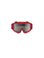 Alpinestars Vision Youth Blaze Goggles, motorcrossbril, rood en zilver spiegelend, vooraanzicht, voorzien van een felrood urethaan frame en rode band, ontworpen voor jonge rijders met een spiegelende lens