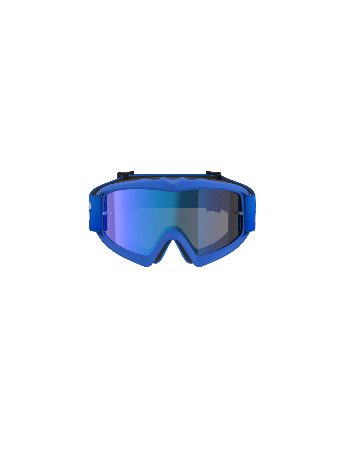 Alpinestars Vision Youth Blaze Goggles, motorcrossbril, blauw spiegelend blauw, met een blauwe spiegelende lens en flexibel blauw frame, hoogwaardige oogbescherming voor jonge off-road rijders