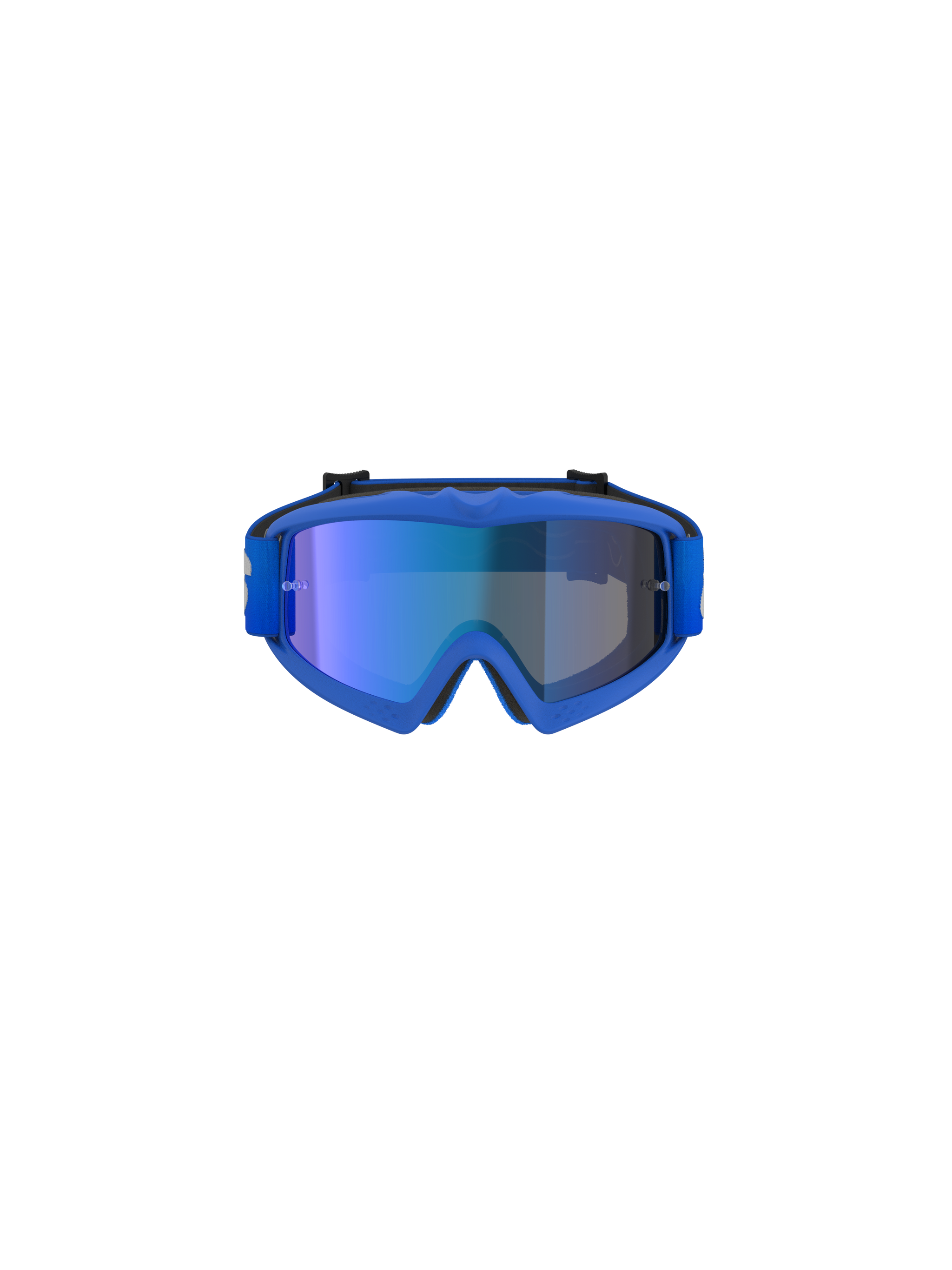 Alpinestars Vision Youth Blaze Goggles, motorcrossbril, blauw spiegelend blauw, met een blauwe spiegelende lens en flexibel blauw frame, hoogwaardige oogbescherming voor jonge off-road rijders