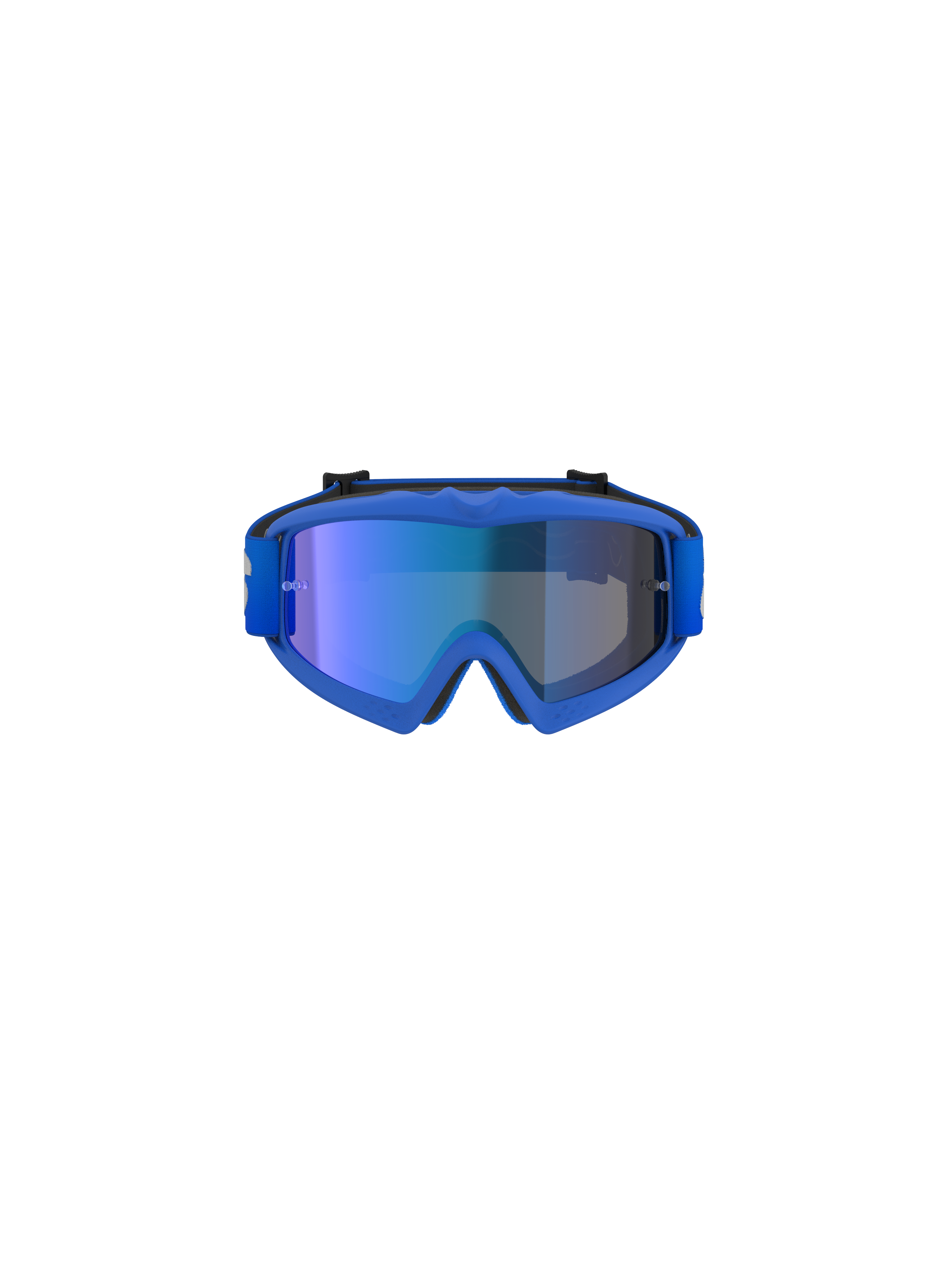 Alpinestars Vision Youth Blaze Goggles, motorcrossbril, blauw spiegelend blauw, met een blauwe spiegelende lens en flexibel blauw frame, hoogwaardige oogbescherming voor jonge off-road rijders