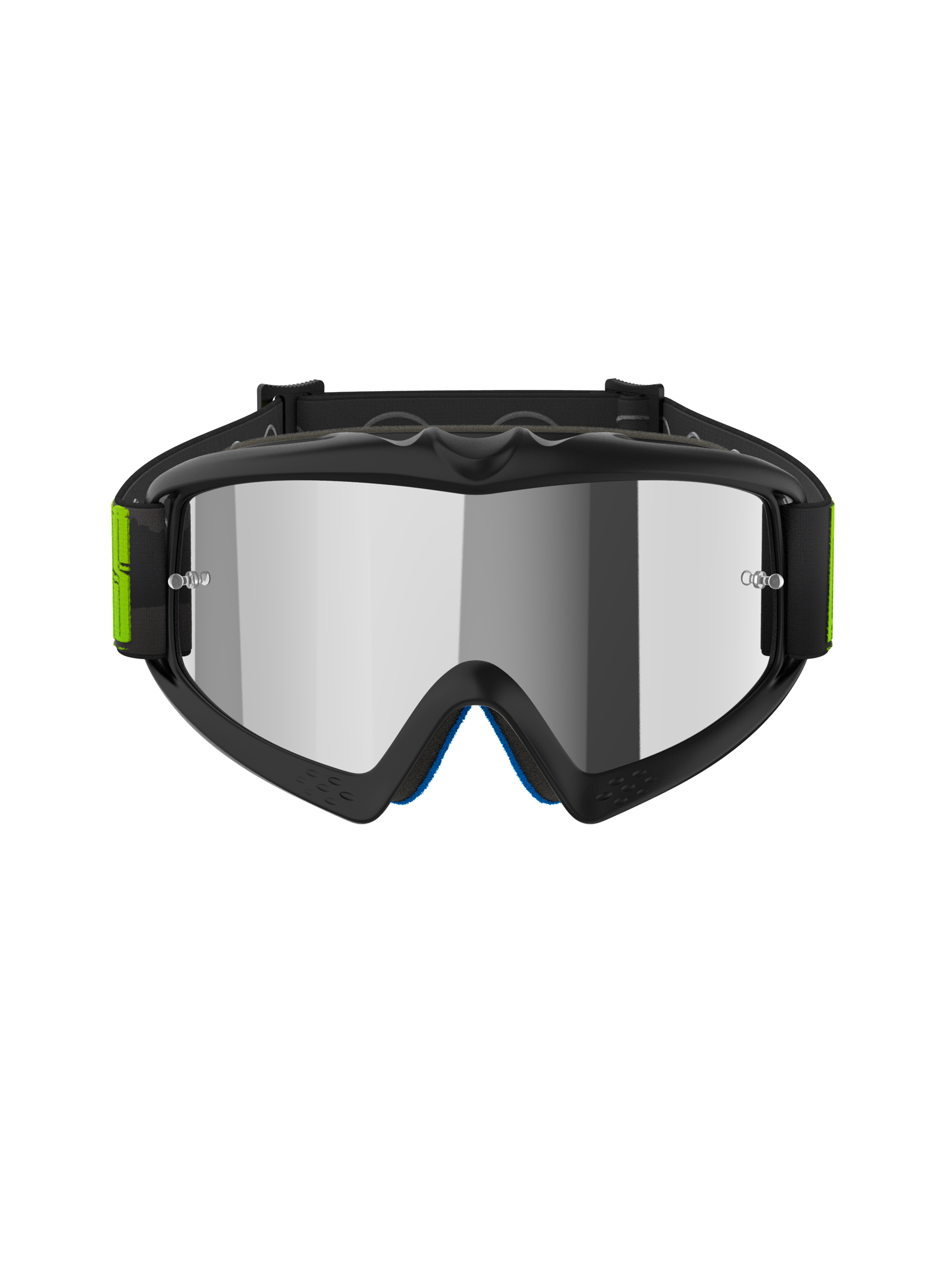 Alpinestars Vision Youth Hollow Goggles, motorcrossbril, antraciet en fluogeel, Mirror Silver lens, voorzien van een flexibel frame, tear-off-pinnen en verstelbare band met neonaccenten, specifiek jeugdontwerp voor off-road racen