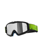 Alpinestars Vision Youth Hollow crossbril, jeugd motorcrossbril, antraciet en fluorgeel, voorzien van een zilveren spiegellens, zwarte band met opvallende gele branding, hoogwaardige beschermende eyewear voor off-road rijden voor de jeugd