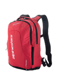 Alpinestars City Hunter V2 rugzak, rood en zwart, urban motorrugzak met opvallende witte branding, zijvakken met rits, gevoerde mesh schouderbanden en een gestroomlijnd ontwerp voor motorrijders