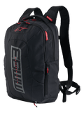 Alpinestars MM93 City Hunter V2 rugzak, motorrugzak, zwart met grijze MM93 graphic en rode accenten, Marc Marquez signature collectie, met gewatteerde schouderbanden en zijvakken, duurzaam stedelijk ontwerp