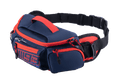 Alpinestars MM93 Waist Bag, heuptas in Night Navy met Bright Red accenten, MM93-logo op de voorzijde, voorzien van meerdere ritsvakken en een verstelbare zwarte riem