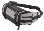 Alpinestars Tech Tool Pack, grijze en zwarte enduro heuptas, opbergtas voor motorgereedschap, verstelbare riemen met plastic gespen, groot sterlogo, duurzame textielconstructie, compact ontwerp