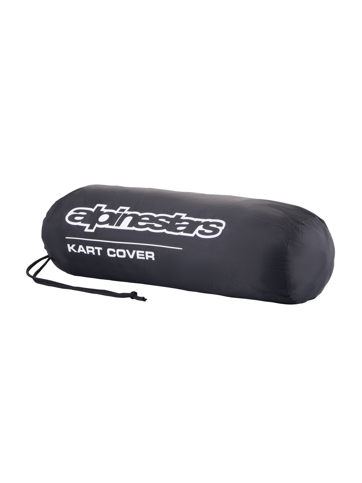 Alpinestars Kart Hoes, zwarte kartcover met gestructureerde pasvorm, elastische onderrand en trekkoordsluiting, bescherming voor de kart tegen stof en regen in de paddock