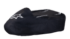 Alpinestars Kart Cover, zwarte karthoes, voorzien van wit Alpinestars sterlogo en woordmerk, duurzame weerbestendige stof met witte streepaccenten, gestructureerd ontwerp voor bescherming in de paddock