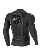 Alpinestars Bionic Pro V3 Plasma beschermjas, zwart, achteraanzicht met focus op de Cell Technology rugbeschermer, ademend mesh chassis en geïntegreerde schouderbescherming, motorcross bodyprotectie