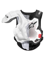 Alpinestars Tech-Air® MX Systeem, motocross airbagvest, wit en zwart, CE-gecertificeerde off-road bescherming met ontplooide airbag