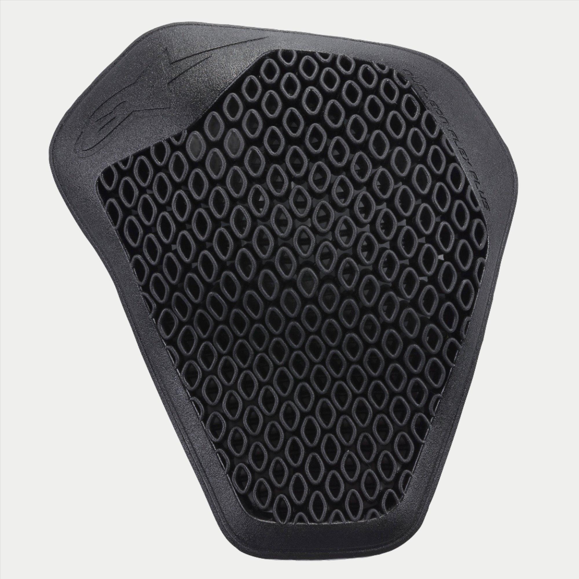 Alpinestars Nucleon Flex Plus schouderbeschermer, zwart, motorprotector-inzetstuk met een geperforeerde open honingraatstructuur, flexibel en ergonomisch ontwerp voor impactbescherming