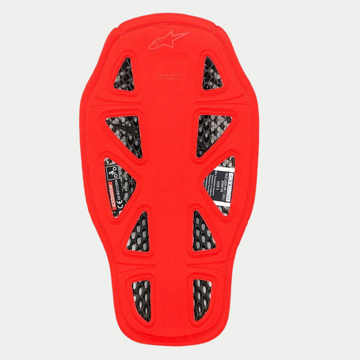 Alpinestars Nucleon KR-1 Cell i rugbeschermer, rood, lichtgewicht motorrugbeschermer insert met een geavanceerd micro-structuur celontwerp voor optimale luchtstroom en impactabsorptie, beschermende uitrusting voor racepakken