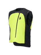 Alpinestars Tech-Air® 3 V2 Systeem, motor airbagvest, zwart en fluogeel, voorzien van een opvallend neongeel voorpaneel, centrale ritssluiting, geïntegreerd LED-statusdisplay en Tech-Air branding, lichtgewicht autonome airbagbescherming voor op de weg