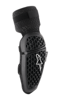 Alpinestars Bionic Plus Elbow Protectors, Black, Motocross Elbow Protection, Honeycomb Pattern for Ventilation, Ergonomic Curved Design, Textured Elastic Strap, CE Certified, Right Side View
