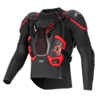 Tech-Air® Off-Road Systeem, zwart-rood motor-airbagjack met honingraat borstbeschermer en ademend mesh.