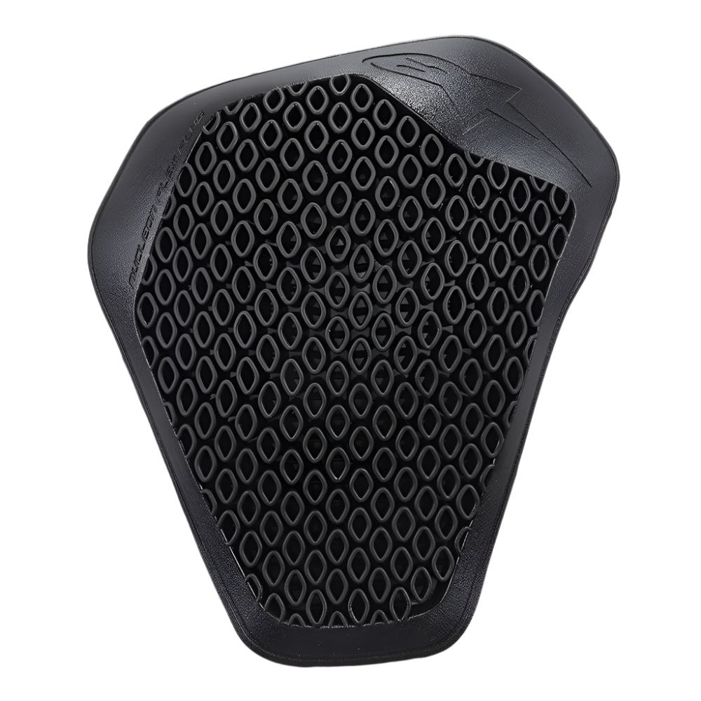 Alpinestars Nucleon Flex Plus schouderprotector, zwart, motor protectie-insert met een geperforeerde open celstructuur voor ventilatie, slanke ergonomische schildvorm, reliëflogo