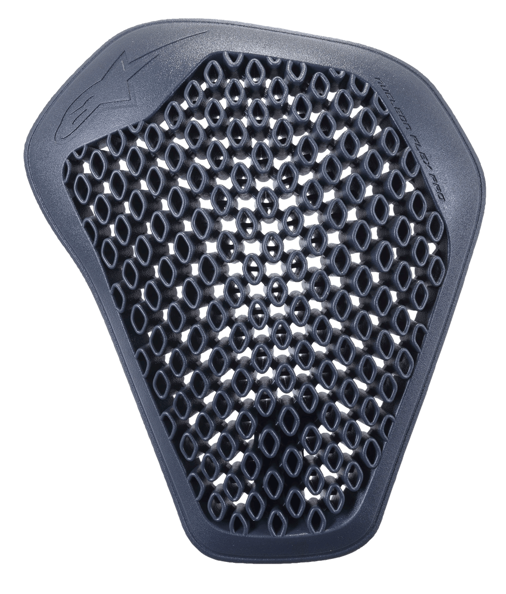 Alpinestars Nucleon Flex Pro schouderbeschermer, antraciet, voorzien van een sterk geventileerd open-structuurontwerp, flexibele en lichtgewicht ergonomische constructie voor impactbescherming op de motor