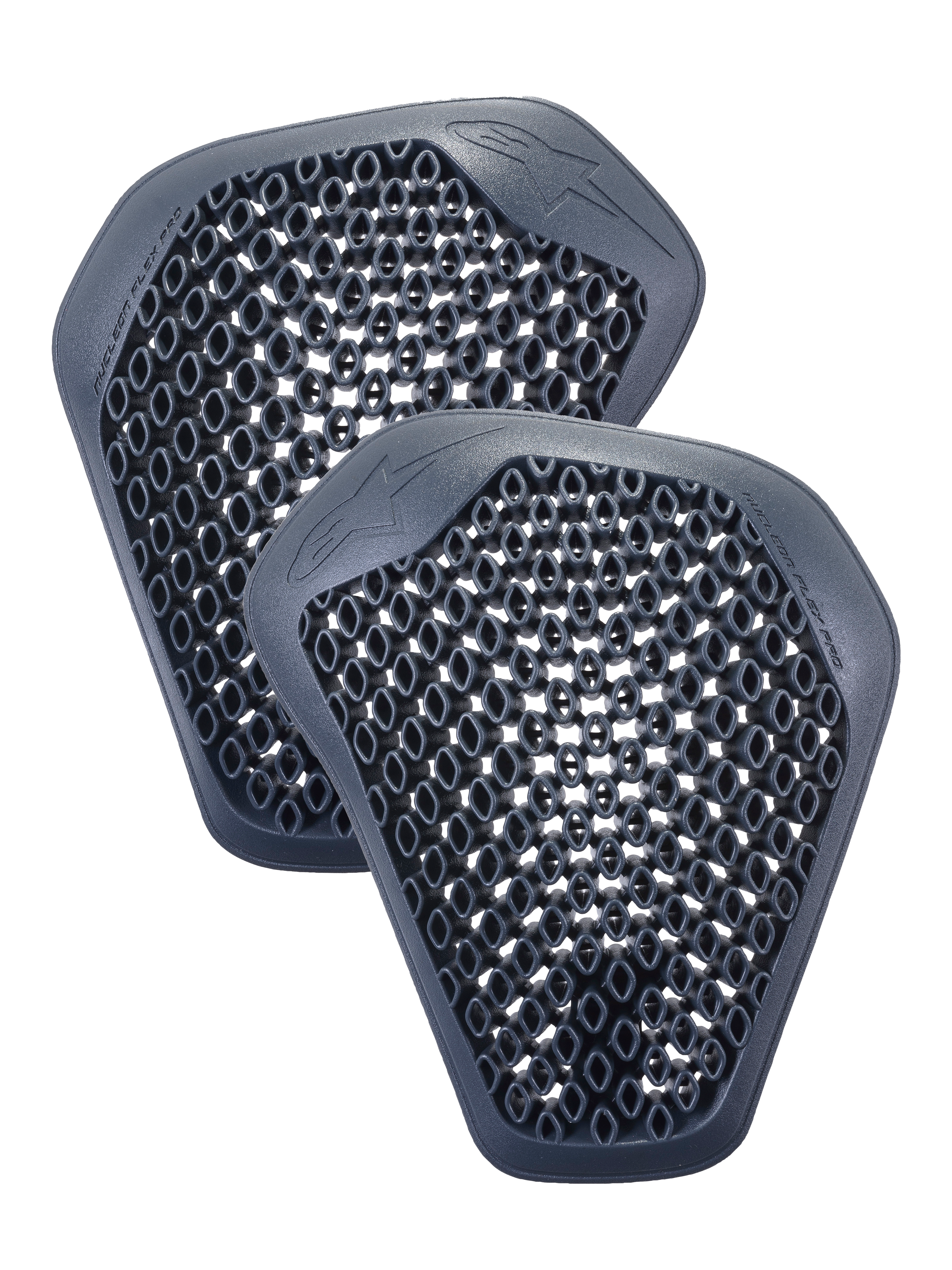 Alpinestars Nucleon Flex Pro schouderbeschermers, paar antracietgrijze inserts met honingraatcelstructuur, lichtgewicht en geventileerd ergonomisch ontwerp voor motorjassen