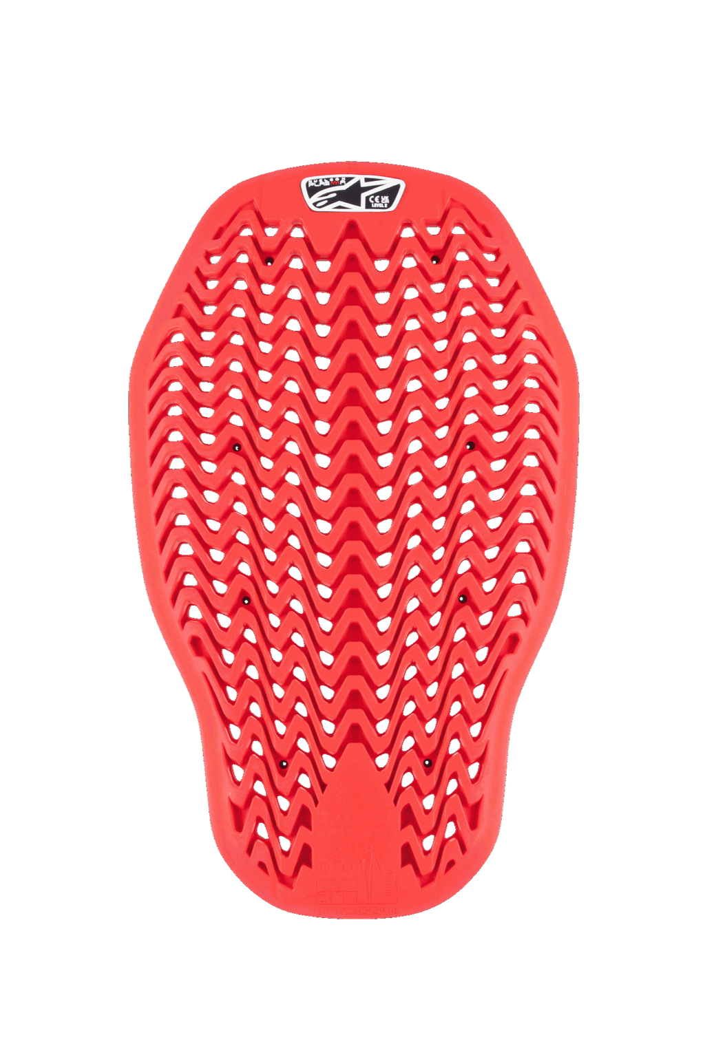 Alpinestars Nucleon Plasma rugbeschermer inzetstuk, motorfiets rugprotector, rood, flexibel zigzag-meshontwerp met ventilatieopeningen, CE Level 2 gecertificeerde impactbescherming, ergonomisch inzetstuk voor motorjassen