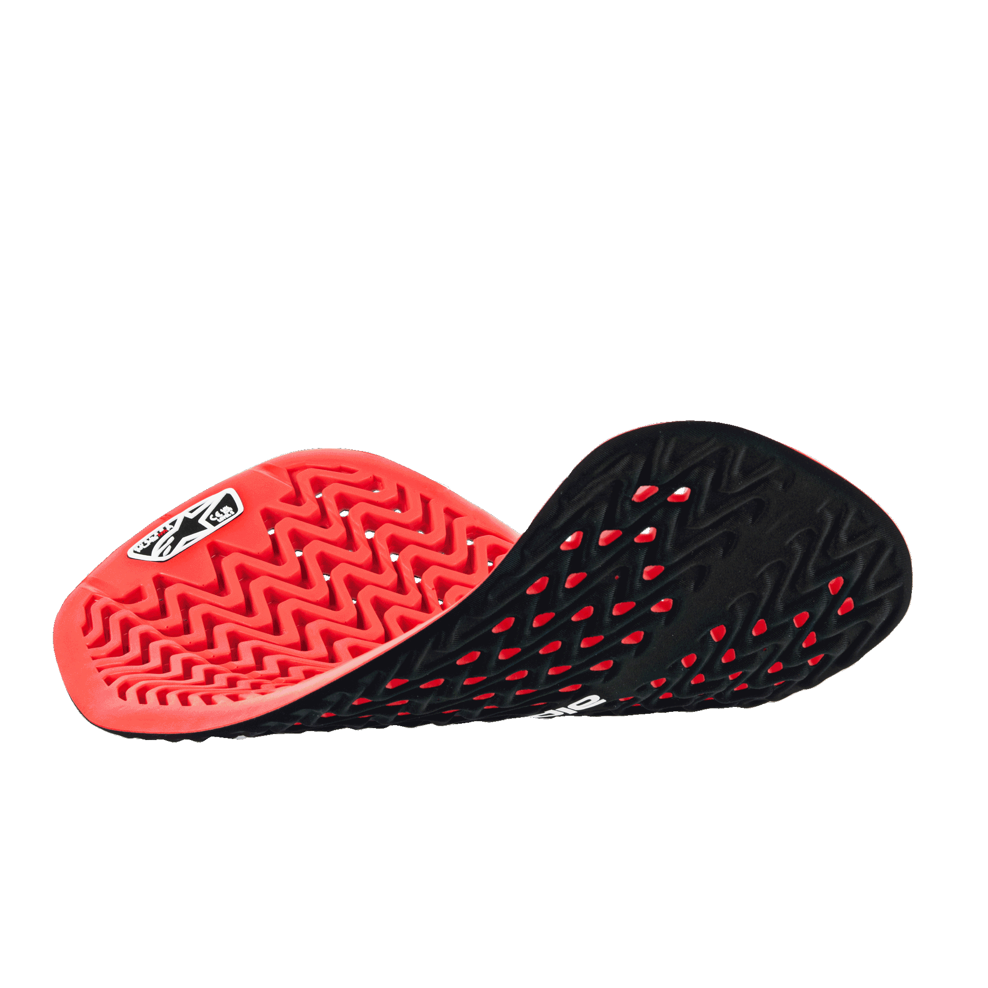 Alpinestars Nucleon Plasma Rugbeschermer Inzetstuk, rood en zwart, flexibele motor rugprotector met een honingraatpatroon en uitgebreide perforaties voor ademend vermogen, lichtgewicht en aanpasbare veiligheidsuitrusting